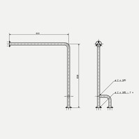 Handgreep Sapho Links 80x85 cm RVS