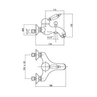 Opbouw Badkraan Sapho Kirk� Mengkraan Retro Wit 1-hendel 11.5 cm Goud