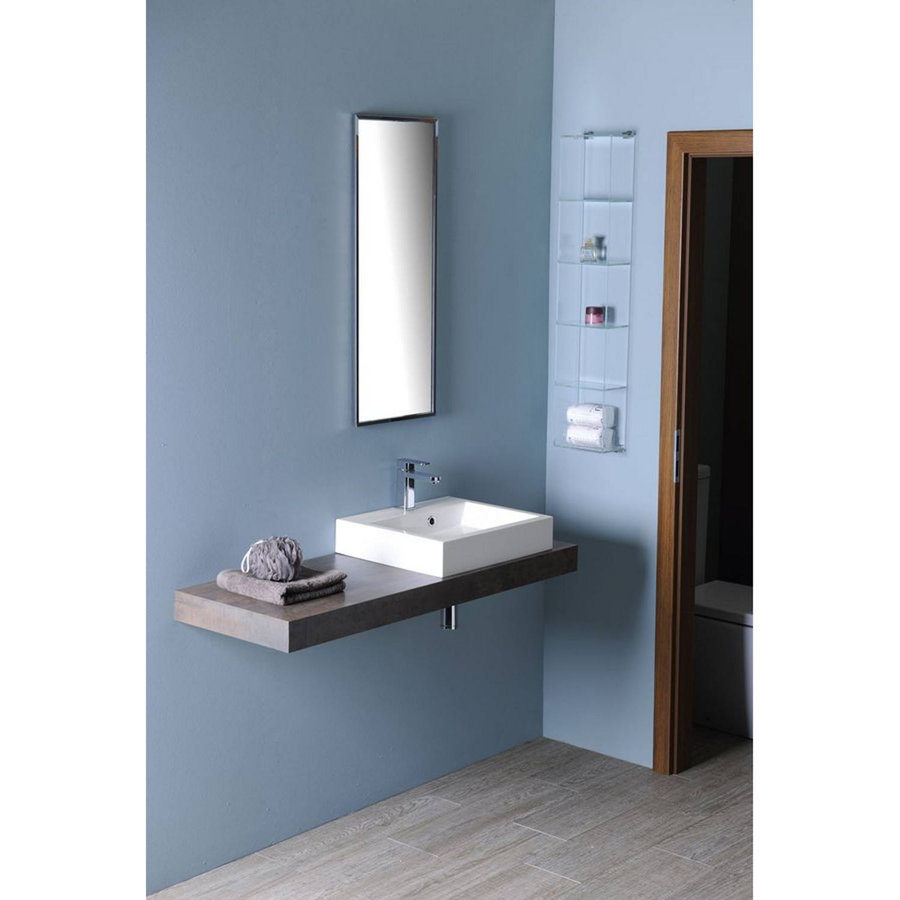 Wastafel Sapho Orinoko Rechthoekig 42x10x36 cm Marmer Wit