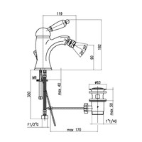 Bidetmengkraan Sapho Kirk� Retro Wit 1-hendel Gebogen 18.2 cm Goud (incl. clickwaste)