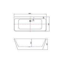 Ligbad Best Design Silmo Vrijstaand Wandmodel 180x80x60 cm Acryl Mat Wit