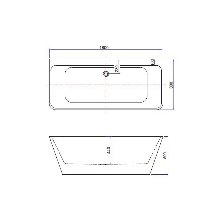 Ligbad Best Design Silmo Vrijstaand Wandmodel 180x80x60 cm Acryl Mat Wit