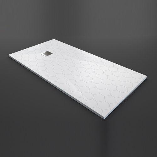 Douchebak Texence Hexagon met Afvoer Hoogwaardig Composiet (alle maten, alle kleuren) 