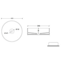 Opbouw Wastafel Salenzi Hide Circle 40x12 cm Mat Wit