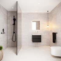 Badkamermeubel Solid Surface AQS Oslo 60x45 cm Mat Zwart Urban