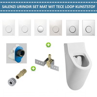 Urinoir Set Salenzi Hung Achterinlaat Mat Wit met TECE Loop Drukplaat Kunststof