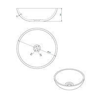 Waskom Sapho Priori Rond 41x15 cm Keramiek Decor Blauw / Grijs