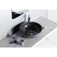 Waskom Sapho Priori Rond 40.5x15.5 cm Keramiek Paars met Ornamenten