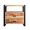 Boss & Wessing Onderkast Boss & Wessing Mango Wood 80x50x81cm Met Mat Zwart Metaal