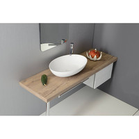 Waskom Sapho Thin Ovaal 60x40x14.5 cm Solid Surface Mat Wit