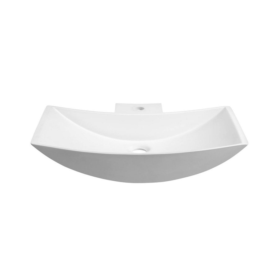 Wastafel Sapho Quintet Rechthoek 59.7x35x15 cm Solid Surface Mat Wit