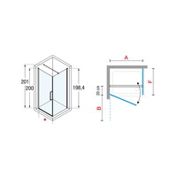 Douchecabine Novellini Young G+F met Draaideur Helder Glas Mat Zwart Profiel (alle maten)