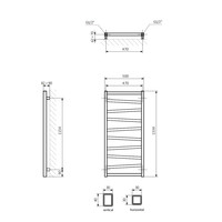 Designradiator Sapho Zig Recht 50x133.4 cm 490W Wit