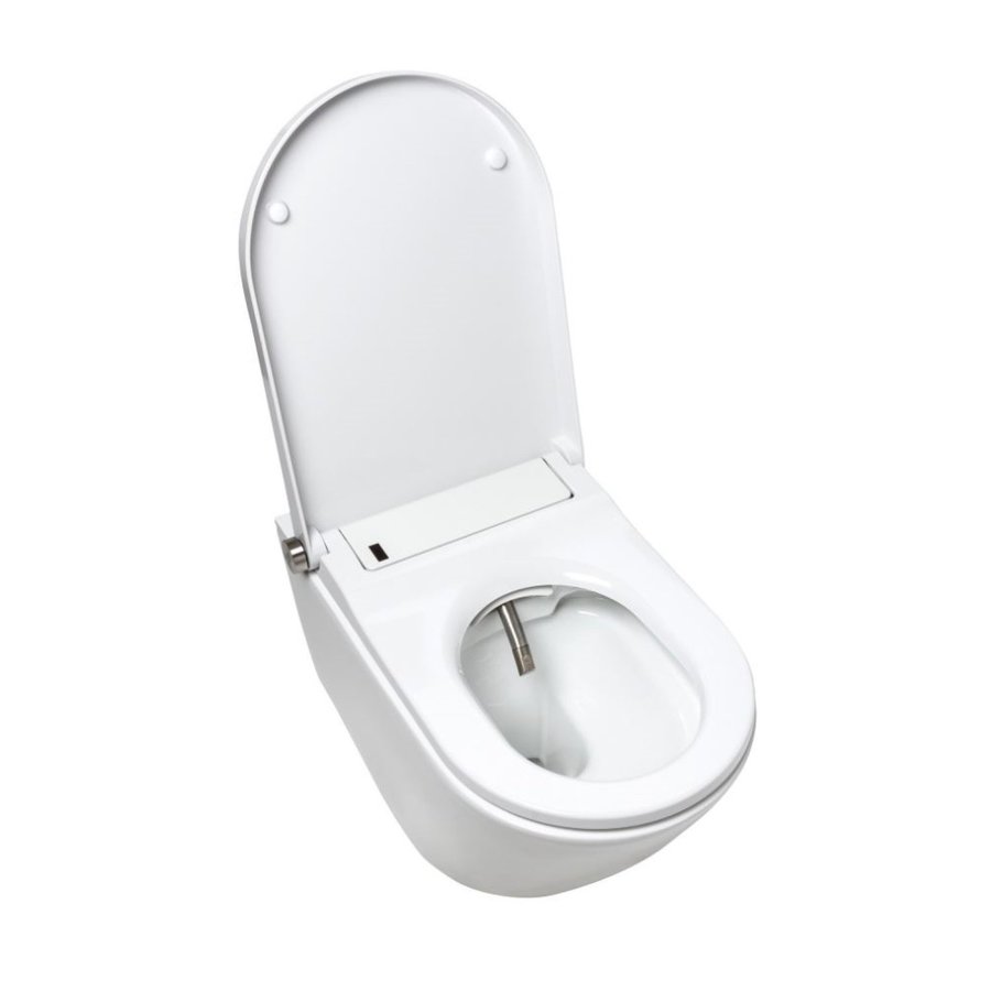 Douche WC RapoWash Basic met Bidetspoeler en Afstandsbediening Rimless Wit