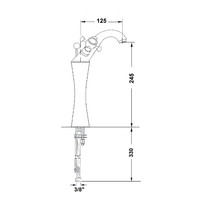Wastafelmengkraan Sapho Antea 2-knop Gebogen Hoog 24.5 cm Chroom / Goud (incl. pop-up waste)