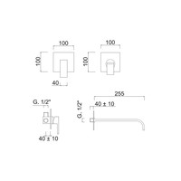 Inbouw Wastafelmengkraan Sanimex Giulini Eenhendel 25.5cm Inclusief Inbouwdelen Mat Zwart