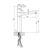 Keukenmengkraan Sapho Minimal 1-hendel Recht 30.2 cm RVS