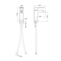 Bidetmengkraan Sapho Dimy Uitloop Recht 1-hendel 15.6 cm Chroom