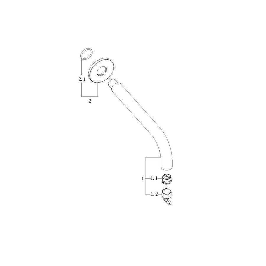 Inbouwuitloop Wiesbaden Rond 20 cm 1/2'' Geborsteld Koper