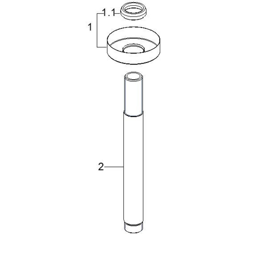 Luxe Douche-Arm Wiesbaden Rond Plafondbevestiging 15 cm Geborsteld Koper