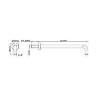 Luxe Douche-Arm Wiesbaden Rond Muurbevestiging 35 cm Geborsteld Koper