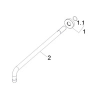 Gebogen Douche-Arm Wiesbaden Rond Muurbevestiging 45 cm Geborsteld Koper