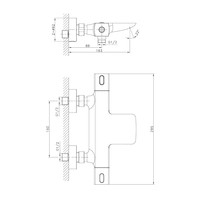 Opbouw Badkraan Sapho Mixona Thermostaat 2-knop 16.3 cm Chroom