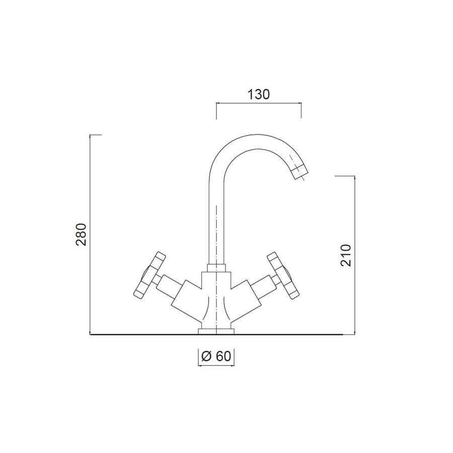 Wastafelkraan Sanimex Giulini Opbouw Tweegreeps Draaibare Uitloop Met Pop-Up Chroom