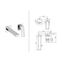 Wastafelmengkraan Inbouw Sapho Notos 1-hendel Uitloop Recht 17.7 cm Chroom