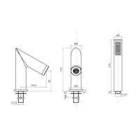 Badrandkraan Sapho Go Deck 2-knop Thermostatische Mengkraan Compleet 4-gats Chroom