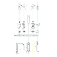 Badrandkraan Sapho Infiniti 3-knop Mengkraan Compleet 5-gats Chroom