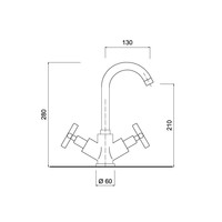 Wastafelkraan Sanimex Giulini Opbouw Tweegreeps Kruisgreep Draaibare Uitloop Met Pop-Up Mat Nikkel