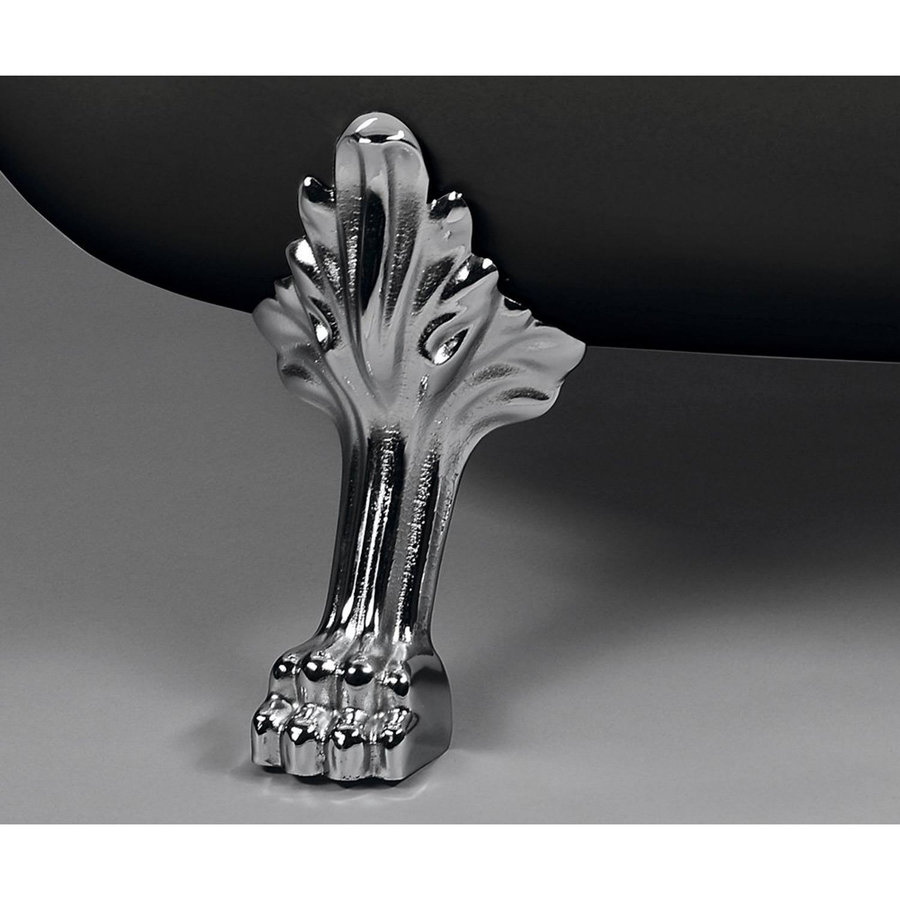 Vrijstaand Bad Sapho Charleston 188x80x71 cm Wit / Zwart met Leeuwenpoten Chroom