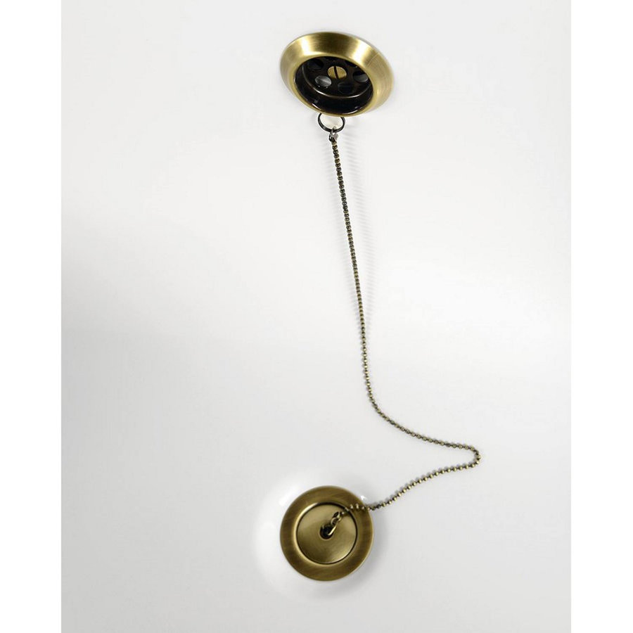 Vrijstaand Bad Sapho Charleston 188x80x71 cm Wit / Zwart met Leeuwenpoten Brons