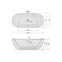 Vrijstaand Bad Sapho Zasu Acryl 180x81x58 cm Wit