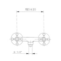 Opbouw Douchekraan Sapho Antea Mengkraan 2-knop Klassiek RVS