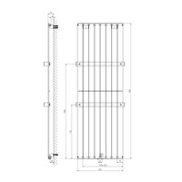 Designradiator Sapho Colonna Recht Middenaansluiting 60.2x180 cm 1205W Wit