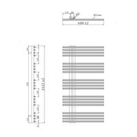 Designradiator Sapho Nympha Recht 60x112.2 cm 354W Wit