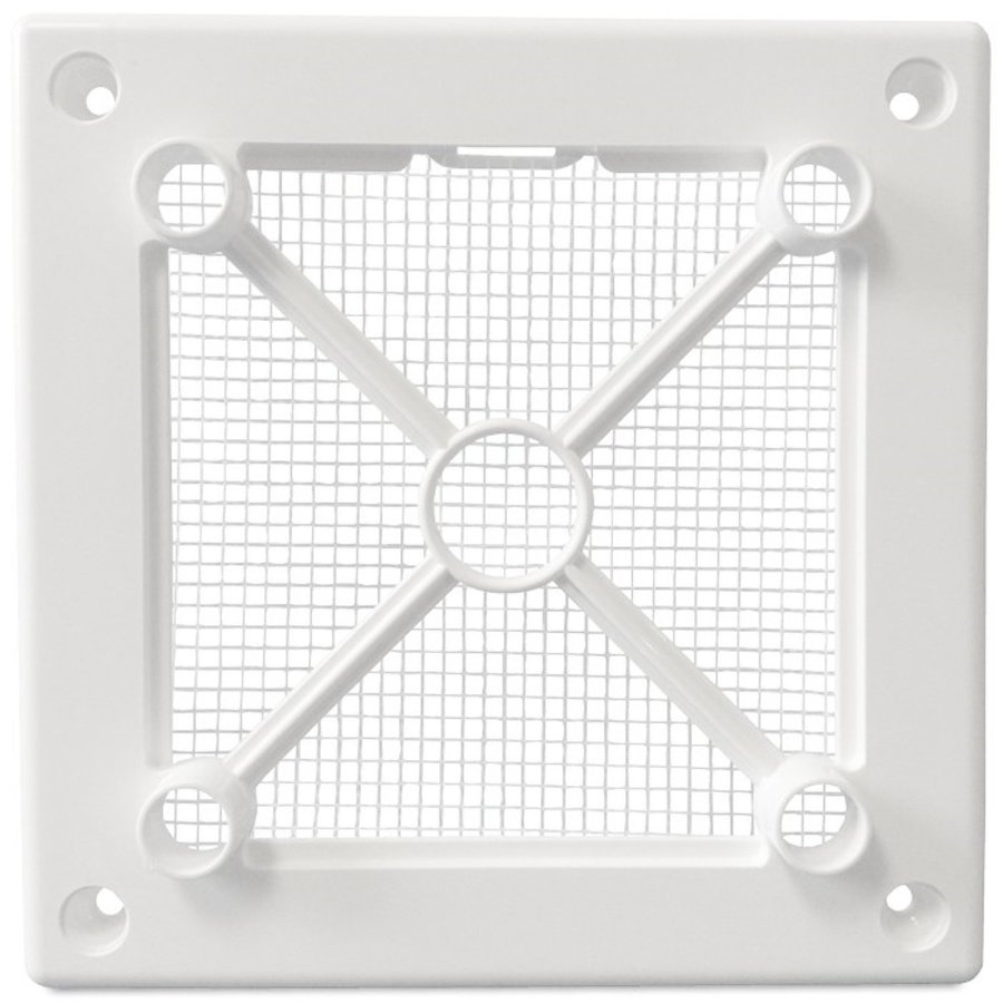 Ventilatierooster Design BWS Ventilatie Vierkant 12.5cm Vlak Glas Mat Wit