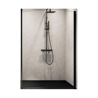 Inloopdouche Novellini Kuadra H 60x200 cm Helder Glas Mat Zwart Profiel