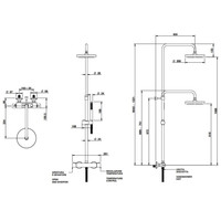 Opbouw Regendoucheset Luca Sanitair Bongio Thermostatisch Ronde Hoofddouche 20 cm Chroom