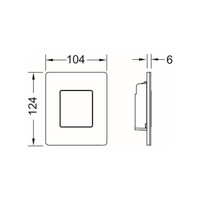 Urinoir Bedieningsplaat TECE Solid 10,4x12,4 cm Glanzend Wit inclusief Cartouche