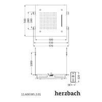 Hoofddouche met LED-Verlichting Herzbach Living Spa Gepolijst Chroom (drie standen)
