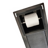 Inbouw Toiletrolhouder AQS met Reserve Rolhouder RVS Black Chrome