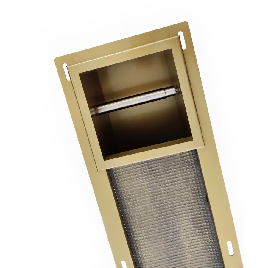 Inbouw Toiletrolhouder AQS met Reserve Rolhouder RVS Goud