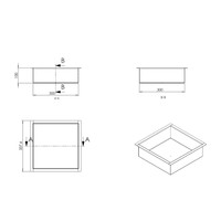 Inbouwnis AQS  30x30x10 cm RVS Black Chrome