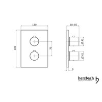 Inbouw Douchekraan Herzbach Design IX Thermostatisch PVD-Coating Zwart