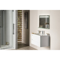 Badkamerspiegel Sapho Breto 80x60.8 cm LED-Verlichting Incl. Planchet