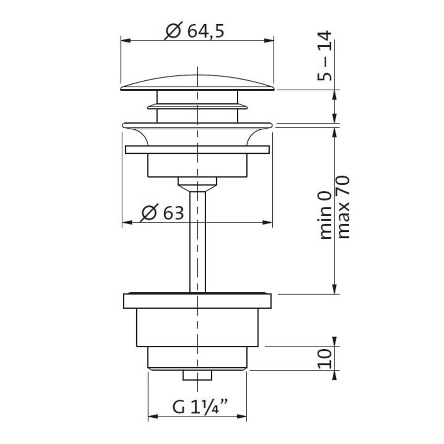 Clickwaste Herzbach Living IX 5/4'' Koper