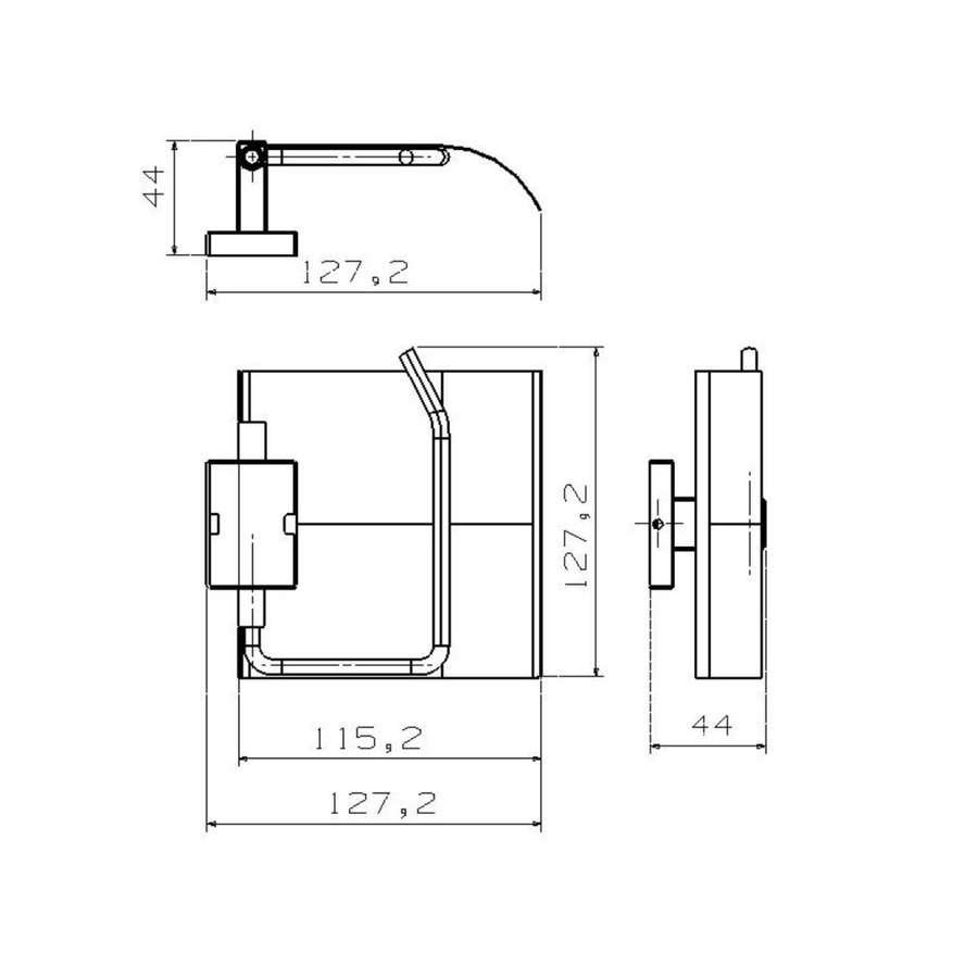 Toiletrolhouder Sapho Apollo 12.7x12.7 cm met Klep Chroom